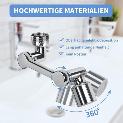 360° Swivel Faucet Extender with 2 Flow Modes, 1440° Rotation, for Kitchen Sink.