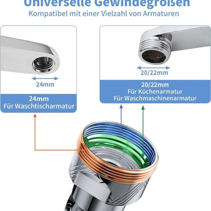 360° Swivel Faucet Extender with 2 Flow Modes, 1440° Rotation, for Kitchen Sink.
