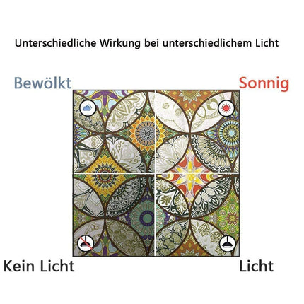 2 Static Cling-Free Decorative Window Film with Stained Glass Effect, Self-Adhesive Frosted Privacy Protection Film, 45cm x 200cm.