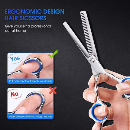 11-Piece Hairdressing Set with Scissors, Combs, Clips and Cape.