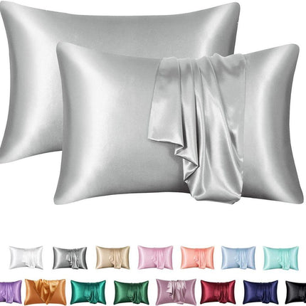 2-Pack Satin Pillowcase Silky Soft, 50 x 75cm, Light Gray.