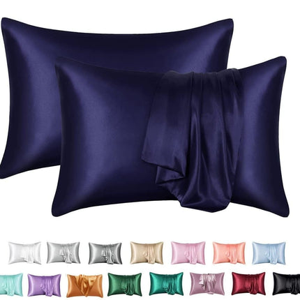 2-Pack Satin Pillowcase Silky Soft Dark Blue, 50 x 75cm.