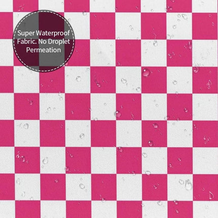 Checkered Shower Curtain, Retro Chess Pattern Vintage Aesthetics for Bathroom, 180x180 cm.