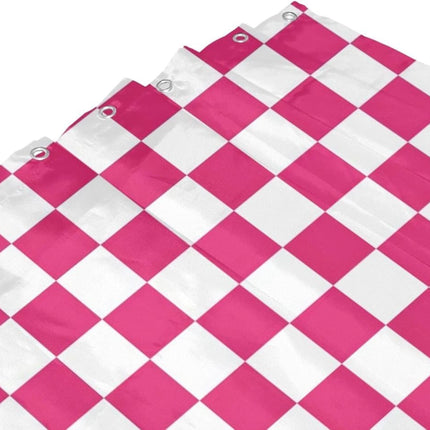 Checkered Shower Curtain, Retro Chess Pattern Vintage Aesthetics for Bathroom, 180x180 cm.