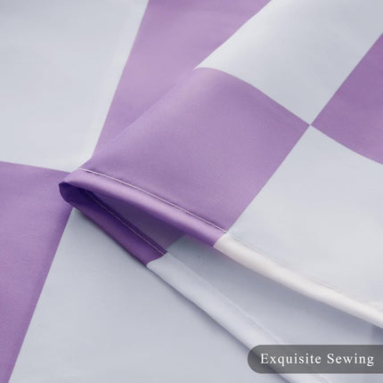 Retro Chess Pattern Checkered Shower Curtain, Purple, 180x180 cm.