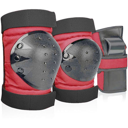 6-in-1 Protective Gear Set Adjustable Knee Elbow Wrist Guards for Roller Skating Skateboarding, One Size.