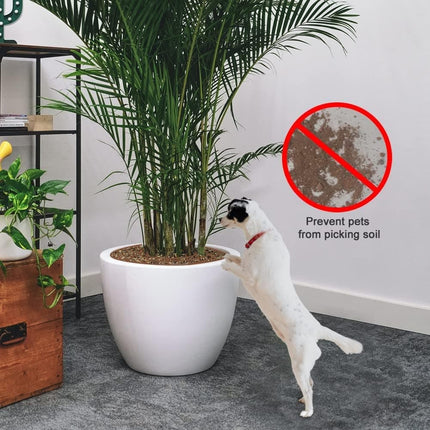 2-pack Brown Pot Covers, Waterproof and Cuttable, Prevents Pets from Digging, Compatible with Indoor and Outdoor Gardens, S.