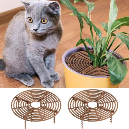 2-pack Brown Pot Covers, Waterproof and Cuttable, Prevents Pets from Digging, Compatible with Indoor and Outdoor Gardens, S.