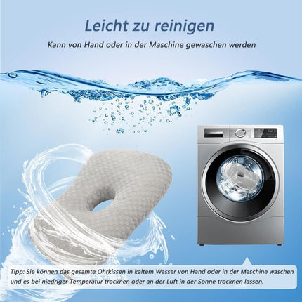 Microfiber Pillow with Ear Holes for Side Sleepers, Comfortable Perforated Design.