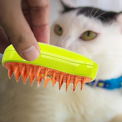 Pet Brush for Cats and Dogs, Yellow, Compatible with All Pets.