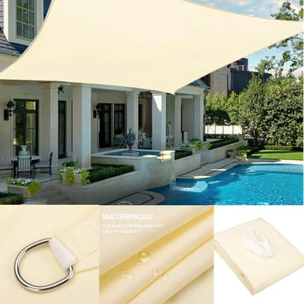3m x 3m Waterproof UV-Protective Sun Sail for Garden Terrace Pool and Camping, 3X4M, Beige.