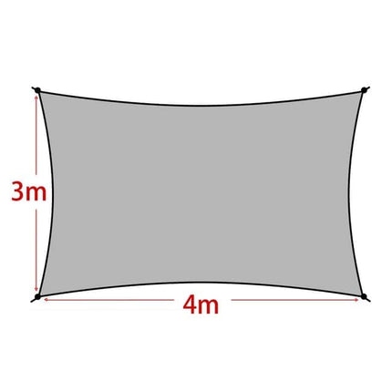 3X4M Sun Sail Waterproof UV Protective Outdoor Shade for Garden Terrace Pool Camping, Gray.