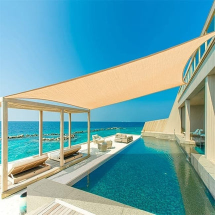 3X4M Sun Sail Waterproof UV Protective Outdoor Shade, Light Orange, for Garden Terrace Pool Camping.