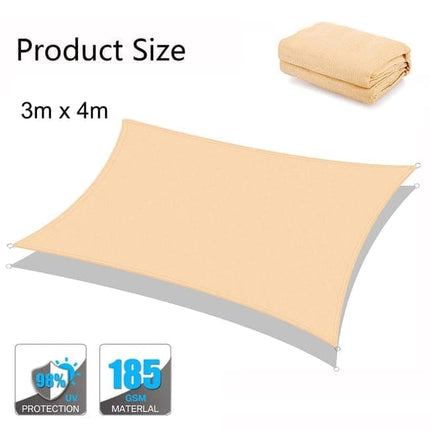 3X4M Sun Sail Waterproof UV Protective Outdoor Shade, Light Orange, for Garden Terrace Pool Camping.