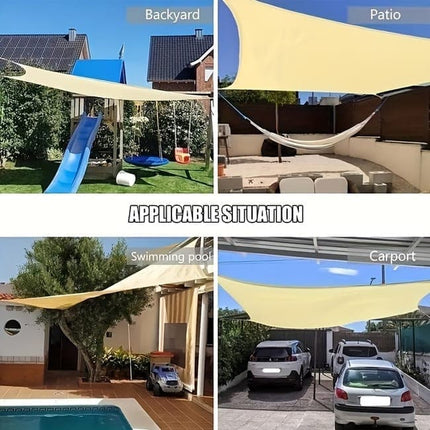 3m x 3m Waterproof UV Protective Sun Sail for Garden Terrace Pool and Camping, Light Orange.
