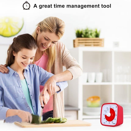 60 Minutes Visual Timer for Classrooms and Kids, Adjustable Volume, 10x10 cm, Red.