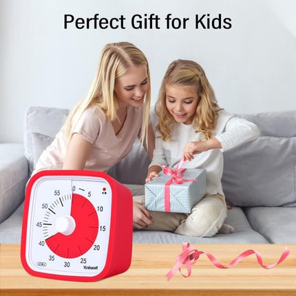 60 Minutes Visual Timer for Classrooms and Kids, Adjustable Volume, 10x10 cm, Red.