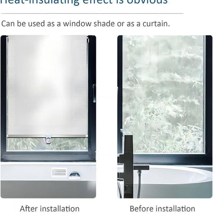2-Pack Blackout Roller Blinds with Suction Cups, Telescopic Portable Sunshade, Silver, 50×125CM.