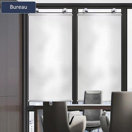 2-Pack Blackout Roller Blinds with Suction Cups, Telescopic Portable Sunshade, Silver, 50×125CM.