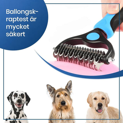 Dog Cat Undercoat Grooming Comb with Stainless Steel Blade, Blue.