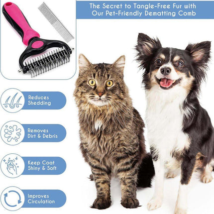 Pet grooming undercoat comb for dogs and cats, compatible with Oral-B Braun Xiaomi Philips Samsung, Pink.
