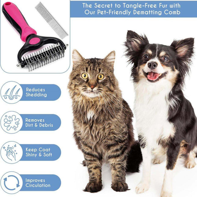 Pet grooming undercoat comb for dogs and cats, compatible with Oral-B Braun Xiaomi Philips Samsung, Pink.