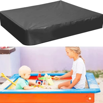 Waterproof Sandbox Cover 120x120cm, Black, Oxford Fabric UV Protection Dustproof with Drawstring, Portable for Garden Pool Furniture.