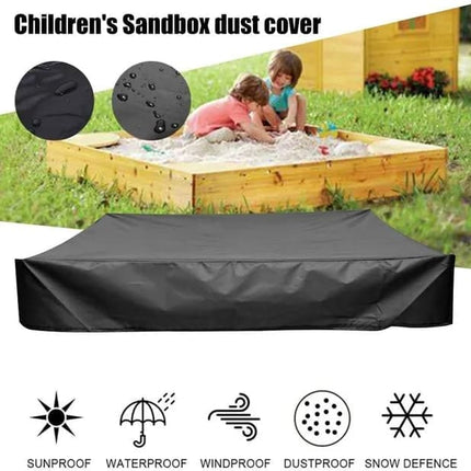 Waterproof Sandbox Cover 120x120cm, Black, Oxford Fabric UV Protection Dustproof with Drawstring, Portable for Garden Pool Furniture.