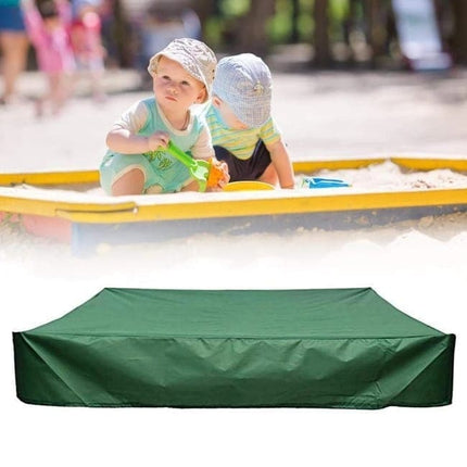 Waterproof Sandbox Cover 150x150cm, Green, with Drawstring, Oxford Fabric, UV Protection, Dustproof, Portable for Garden Pool Furniture.