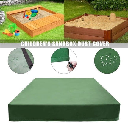 Waterproof Sandbox Cover 150x150cm, Green, with Drawstring, Oxford Fabric, UV Protection, Dustproof, Portable for Garden Pool Furniture.