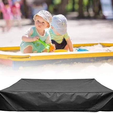 Waterproof Sandbox Cover 150x150cm, Black Oxford Fabric UV Protection Dustproof with Drawstring, Portable for Garden Pool Furniture.