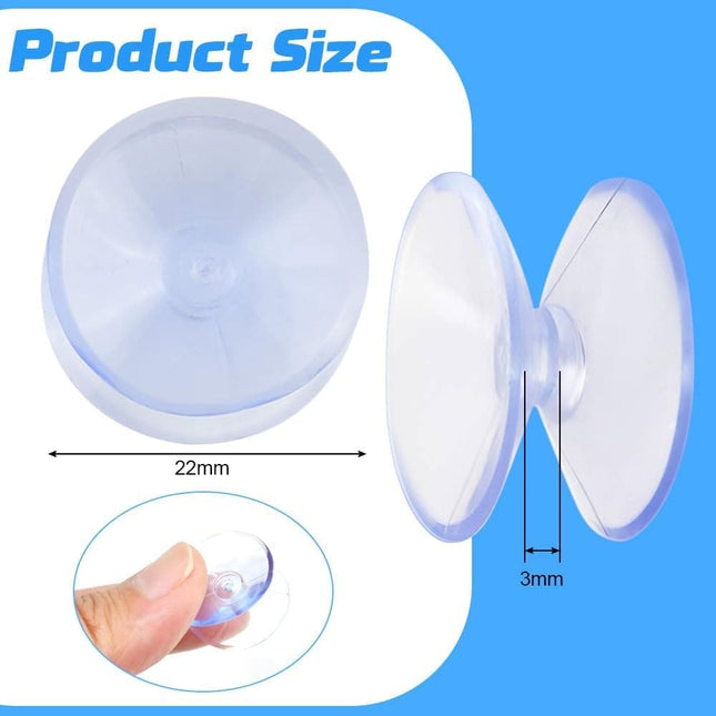 12pcs Non-Slip Suction Cups for Glass Tabletop, Transparent PVC Plastic, Double-Sided.