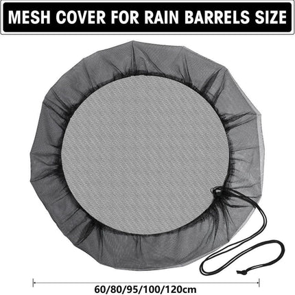 3-Pack Rain Barrel Mesh Lid Bucket Cover, Durable Polyester with Drawstring, Protects Against Debris, 60-120 cm.