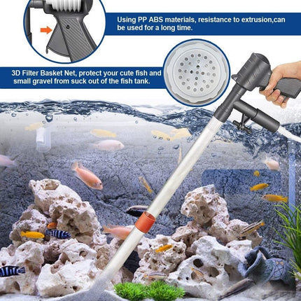 Aquarium Bottom Cleaner Set for Fish Tank, Effective Sand Cleaner, Compatible with Aquariums.