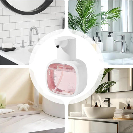 500ml Rechargeable Automatic Soap Dispenser Wall Mounted with 4 Levels, Compatible with Kitchen and Bathroom.