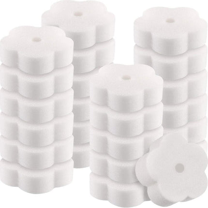 50-Pack Oil Absorbing Sponges for Pool, Flower Shaped, Effective Oil and Dirt Removal.