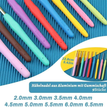 87-piece Crochet Hook Set for Beginners with Yarn and Knitting Accessories, Includes Crochet Bag, Ergonomic Crochet Hooks.