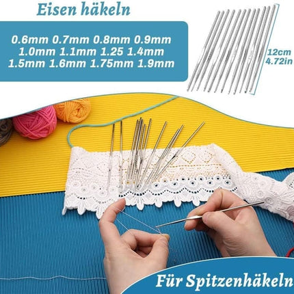 87-piece Crochet Hook Set for Beginners with Yarn and Knitting Accessories, Includes Crochet Bag, Ergonomic Crochet Hooks.