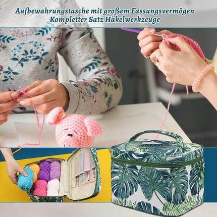 87-piece Crochet Hook Set for Beginners with Yarn and Knitting Accessories, Includes Crochet Bag, Ergonomic Crochet Hooks.