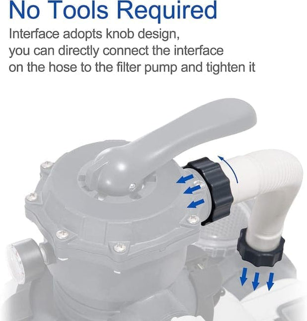 2-Pack Pool Sand Filter Pump Hoses, 15.8 Inch, Replacement for Above-Ground Pool Brine Filter Pumps.