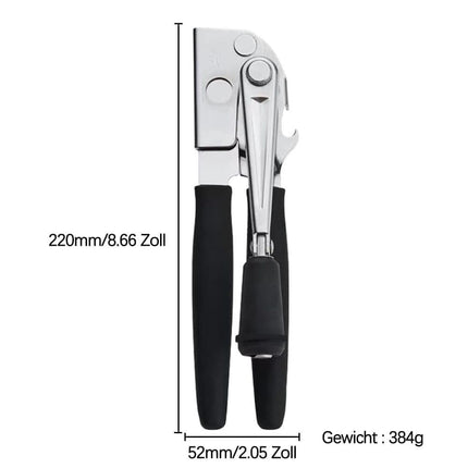 Manual Can Opener with Crank Handle, Foldable, Carbon Steel Blade, 5.2x22 cm, for Kitchen and Camping.