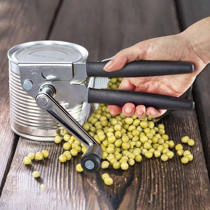Manual Can Opener with Crank Handle, Foldable, Carbon Steel Blade, 5.2x22 cm, for Kitchen and Camping.