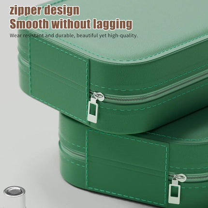 Portable Makeup Bag with LED Mirror, 3 Light Modes & Storage Compartment, Travel Cosmetic Organizer for Women, Green.