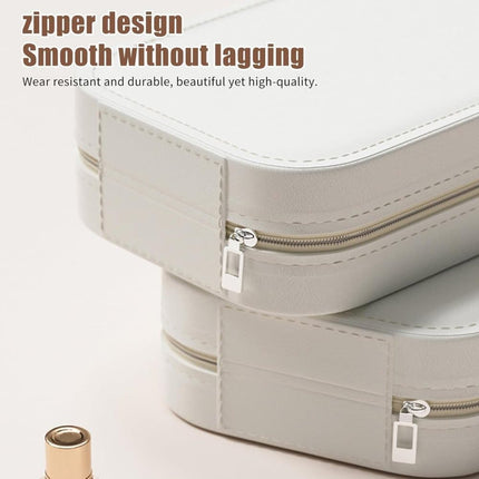 Portable Makeup Bag with LED Mirror 3 Light Modes, Travel Cosmetic Organizer for Women, White.