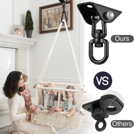 450kg Stainless Steel Swing Hooks with Screws for Hanging Chair Swing Yoga Towel, 360° Rotation.