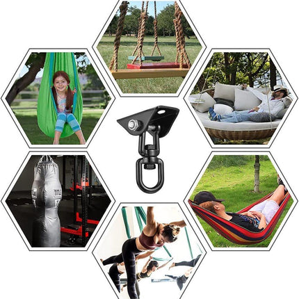 450kg Stainless Steel Swing Hooks with Screws for Hanging Chair Swing Yoga Towel, 360° Rotation.