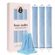 4-Piece Heat-Free Hair Curlers, Flexible No Heat Curling Rollers with Hook for Gentle Hair Care, Light Blue.