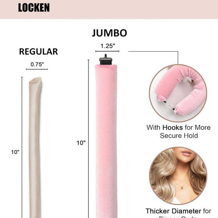 Heat-Free Hair Curlers 4-piece, Gentle Flexible Curling Rollers with Hook, No Heat Hair Care, Wood.