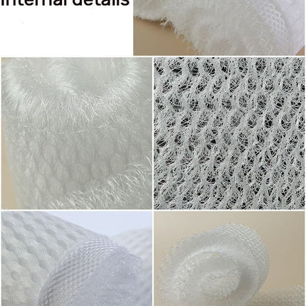 Bathtub Cushion with 7 Suction Cups and 4D Breathable Headrest for Relaxation, White, Compatible with Bathtubs & Massage Tubs.