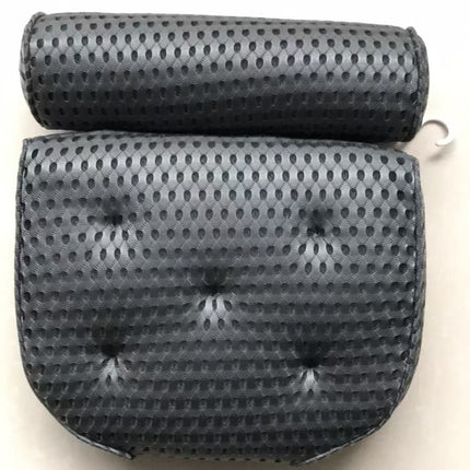 Bathtub Cushion with 7 Suction Cups, 4D Breathable Headrest for Relaxation, Compatible with Bathtubs & Massage Tubs, Gray.